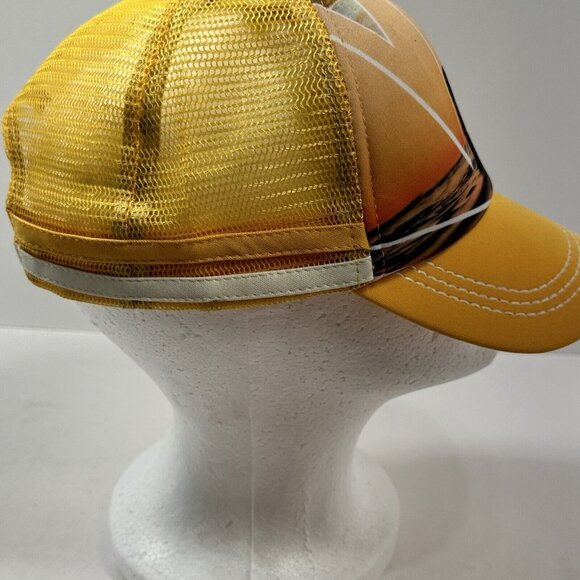 Preowned Roxy California Snapback Trucker Hat  Yellow Surf Beach Theme - Picture 4 of 7